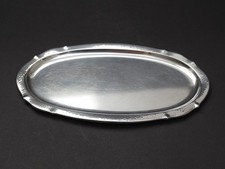 Kleines Tablett WMF Messing versilbert Hammerschlag Art Deco ca. 24 x 13,5 cm