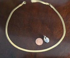 Goldkette 40 cm X 4mm Vergoldet Mit Anhänger Zirkonia Elegant Damen