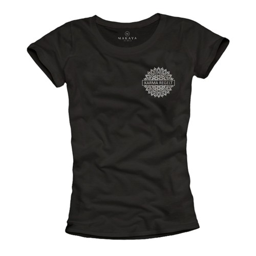 Damen shirt mit rückenprint - mit,