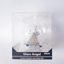 Weihnachtskugel mit Engel Glas mit LED