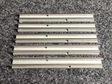 Lego 5 x 3242 gerade Strom führende Schienen altgrau hellgrau - Eisenbahn 12v