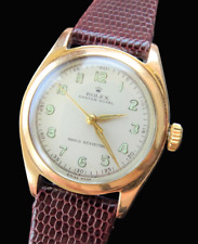 Rolex ♛ Oyster Royal 6144 Yellow Gold 14K Steel Vintage Elegant Men's Watch 1940