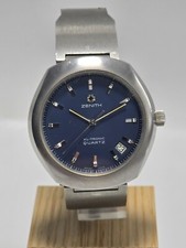 Zenith XL-Tronic Quartz Date Edelstahl Armbanduhr 39 x 41  mm Rare Vintage Uhr