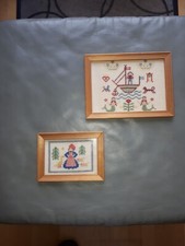 2 STICKBILDER - DÄNISCHE STICKEREI / Handarbeit