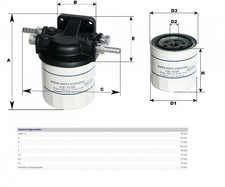 Benzinfilter mit Wasserabscheider 10mm Ersatzfilter Außenborder bis 150PS Boote