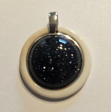 Edelstein Anhänger Blaufluss, 925er Silber, Neu