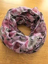 Tuch Schal Halstuch Loop ESPRIT lila flieder altrosa grau schwarz ca. 162x107 cm