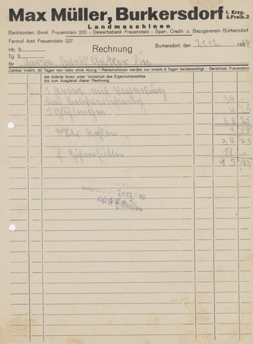 Rechnung burkersdorf - rechnung,