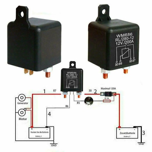 Trennrelais 12v 200a batterie - trennrelais,