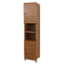 B-Ware Teak-Hochschrank MCW-M87, hochwertiges B-Grade-Teak, 180x40cm
