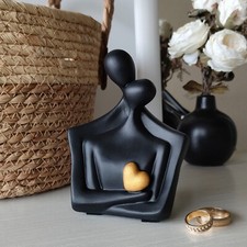 Abstrakte Liebespaar-figur.  Abstrakte Symbol der Liebe. Dekofigur Schwarz 12 cm