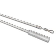 Schleuderstab für Gardinen / Gardinenstab / Zugstange, Glasklar mit Griff 75 cm