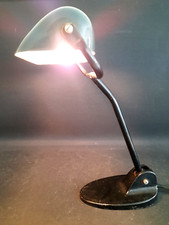 Bankers Lamp Email Original Jacobus 30er Jahre Tischleuchte Bauhaus Drehschalter