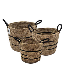 Handgefertigter Pflanztopf - Blumentopf - Übertopf - aus Naturfasern