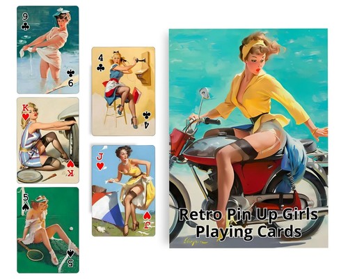 Retro pin pokera kunst - up, /