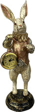 Kaminuhr Hase in einem Jacket zum Hinstellen Standuhr Tischuhr 43 cm hoch