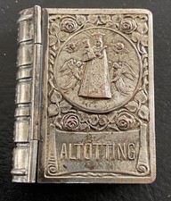 antike Dose Schachtel Etui für Rosenkranz in Buchform - Altötting