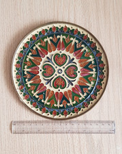 Wandteller Messing mit Emaille