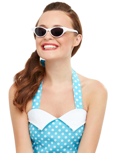 Rockabilly cateye brille weiß - cateye,