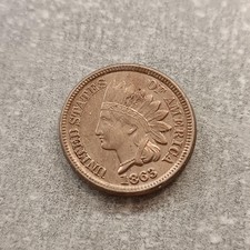 USA 1 Cent Indian Head 1863 Top Erhaltung