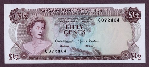 Bahamas dollar banknote - 1/2,
