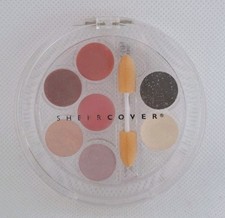 Sheer Cover COMPACT Cream EYELINER + Creme HIGHLIGHTER + Lipgloss Palette Neu