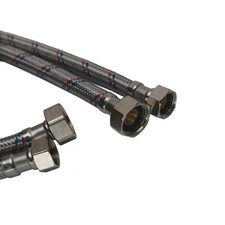 Flexschlauch Edelstahl 1/2"/3/8" ÜM/ÜM 30-100 cm Panzerschlauch Armatur DN8