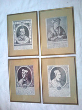 4er Satz Biedermeier Leisten um 1920 Glas Drucke  23 cm x 17 cm