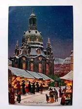 AK Dresden Frauenkirche mit Christmarkt