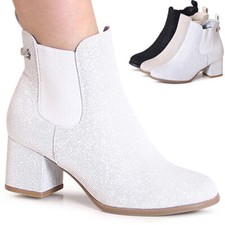 Damen Glitzer Stiefeletten