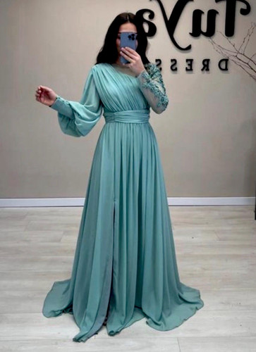 Damen abendkleid lang türkis - damen,