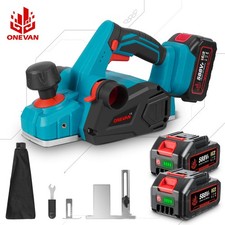 ONEVAN Akku Hobel 18V Elektrohobel Handhobel 82mm Hobelmaschine mit Staubbeutel
