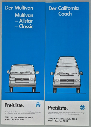 Preislisten multivan - 2, vw