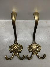 Antik Huthaken Garderobenhaken Doppel Kleiderhaken Mantelhaken Messing