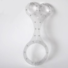 Transparent Halsband Handschellen Fesseln Cangue Pranger Cosplay DE Slkave Lock