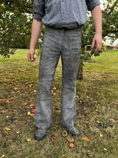 Alte speckige Schweine- Lederhose Oktoberfest Bundhose Velours Vintage Schlag