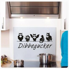 Wandtattoo Dibbegucker Eulen Essen Topf Kochen Gucker Küche Wandsticker W3044