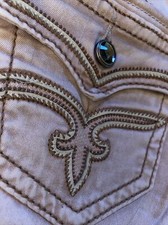 Mega schöne Jeans ROCK REVIVAL ANETT Skinny 26 34 36 38 Nieten 37cm Br Haselnuss