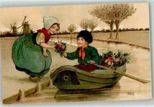 10638776 - Hollandkinder Ruderboot mit Rosen Verlag Dondorf Hardy, F. 1919