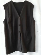 Damen Weste Gr 44-46 in Braun Denim Knopfleiste Lang