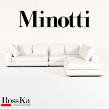 Minotti Sofa 3 Elemente Stoff Creme,Off-White
