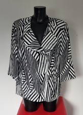 Damen Bluse CHALOU schwarz-weiss streifig mit Organza Gr. 46 NEU