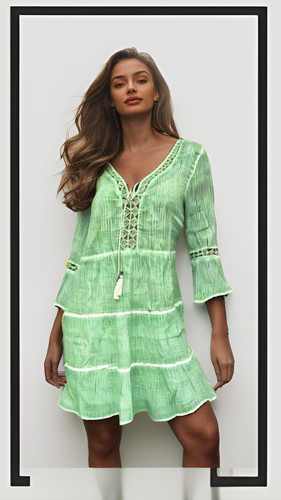 Tunikakleid grün kreppkleid - grün,