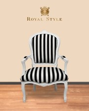 Barock Stuhl weiss schwarz