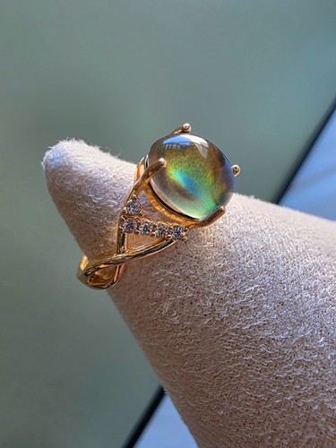 Gold mood ring adjustable - mood,