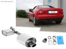 Fox Edelstahl Komplettanlage ab Kat Mercedes SLK R170 115x85mm oval abgeschrägt