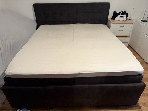Boxspringbett dunkelgrau mit