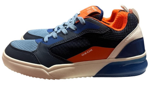 Geox navy orange sneaker - navy,