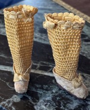 Antike Puppenschuhe Handarbeit