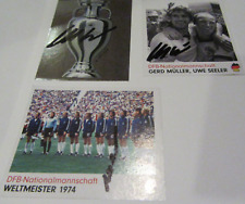 Gerd Müller - signiert - 3 Sticker EM Pokal Deutschland sammelt Weltmeister 1974